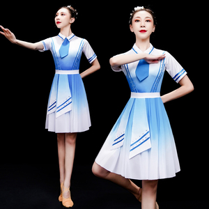 六一儿童合唱演出服红领巾朗诵大合唱服装中学生比赛表演服短裙女