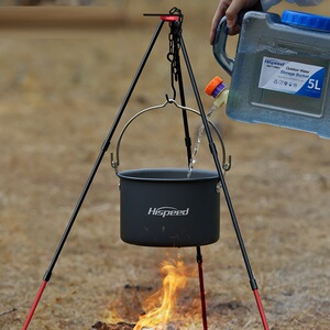 迪卡侬户外吊锅野外便携式锅具野炊露营炊具套锅野餐锅吊烧锅