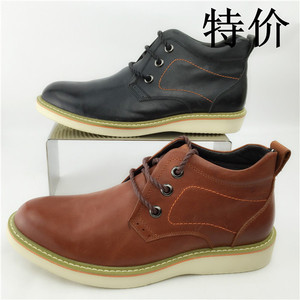 百田森正品牛皮男鞋男短靴8057支持专柜验货牛皮绑带时尚特价百田
