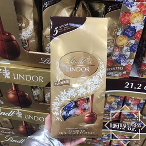 代购 直邮 lindt 瑞士莲 混合巧克力 金色包装600g f0041