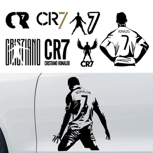 C罗球队个性创意足球汽车贴纸CR7油箱盖车身划痕遮挡电动车贴