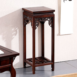 红木回纹花架实木新中式仿古花几黑檀木客厅室内落地盆景架家用