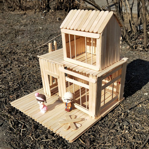 雪糕棒牙签棍小房diy手工材料儿童制作建筑模型立体构成益智拼装