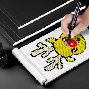 抖音手绘生日礼物本格子本小方格 网格网红 小清新画画手绘网格本