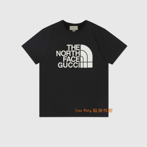 正品代购gucci/古驰北面联名字母logo印花短袖上衣男女款休闲t恤