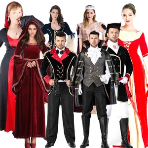 复古宫廷服装伯爵cos服欧洲贵族服装男女款中世纪贵族小姐服英国