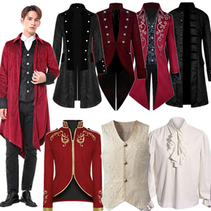 000人付款淘宝欧洲复古中世纪宫廷风骑士王子贵族大码马甲男士表演