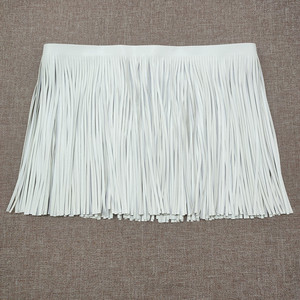 皮质仿皮pu双面白色流苏花边辅料规格20cm*3mm装饰品衣服帽子排须