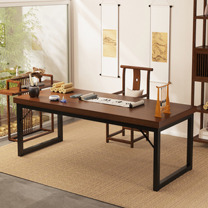 书法桌家用书房大板桌书画专用桌实木色练字桌新中式工作写字台子