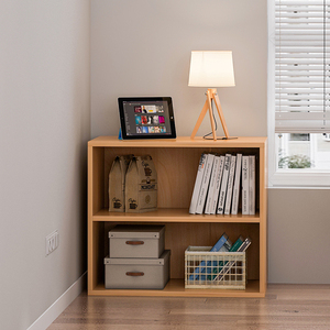 书柜家用收纳简易仿实木储物书架日式杂志柜组合高客厅现代木柜子