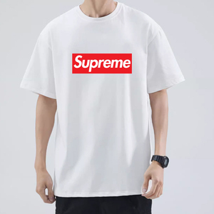 supreme美式重磅短袖t恤男潮牌半袖纯棉体恤宽松女oversize上衣薄