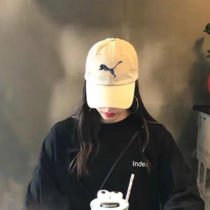 帽子男潮鸭舌帽白色