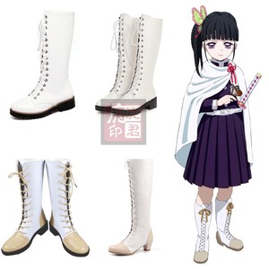 鬼灭之刃cos栗花落香奈乎cosplay系带白色靴子栗花落香奈乎cos鞋