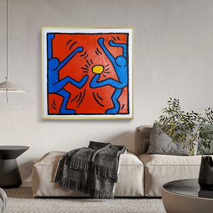 88同款货源溪乐旗舰店天猫凯斯哈林装饰画抽象艺术挂画波普风壁画