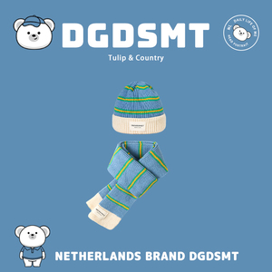 荷兰DGDSMT新款2023秋冬季男女童帽子围巾手套保暖针织套装组合