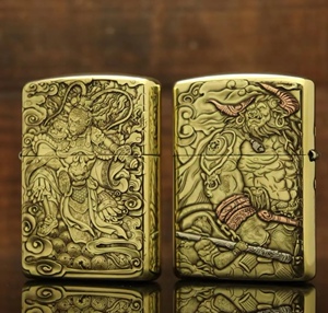 zippo打火机diy鬼王破发者联合作品平天大圣齐天大圣双面雕刻