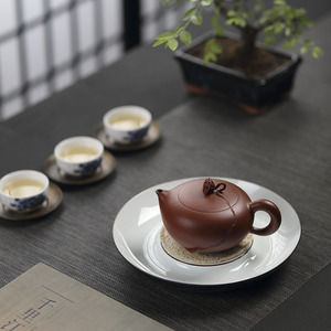 吴义永一品壶潮州紫砂朱泥手拉壶260cc明德园谢华大师首徒