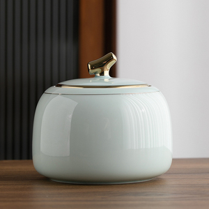 陶瓷茶叶罐密封罐储存罐茶罐空罐家用普洱茶白茶岩茶网红复古摆件