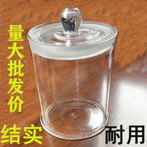 圆形带盖玻璃标本瓶高硼硅展示标本缸密封透明动物实验室用样品罐