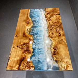 法国枫木环氧树脂桌子海浪桌茶桌餐桌老板办公桌简约全方116*75*5