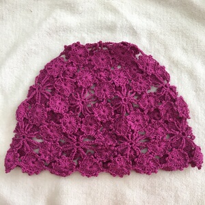 钩花镂空时尚百搭优雅气质手钩编亚麻梅花包头帽天使的小小烦恼89