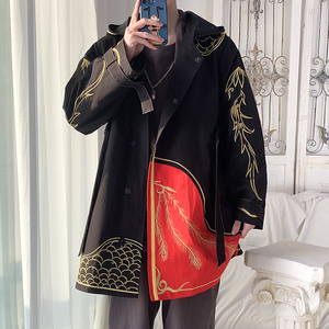 国潮中国风唐装男春季复古刺绣ins潮流宽松夹克男装青年炸街外套