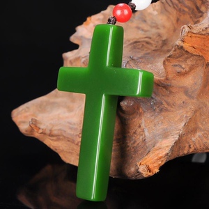 新疆白玉十字架吊坠男女款玉石项链白玉十字架情侣款挂件玉佩挂坠