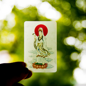 九华山洒净浴佛香观音平安健康符护身符佛卡男女款菩萨佛像护身卡