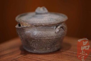 日本南蛮烧冈安宫山人作宝瓶茶壶检索手抓盖碗柴烧陶瓷备前烧紫砂