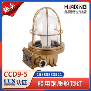 海星船用铜质白炽舱顶灯CCD9-5/5A防水船舶甲板舱室走道照明CCS证