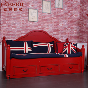 美式沙发床实木两用地中海欧式田园风格伸缩床储物床小户型可折叠