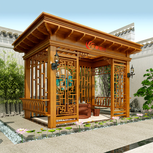 铝合金凉亭新中式别墅庭院四角亭子室外花园阳光房景观长廊葡萄架