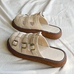 包头凉拖鞋女外穿2022年夏新款百搭日系学院风厚底增高休闲半拖鞋