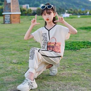 14女童短袖运动套装8到十女大童夏装中裤13小学生女孩衣服12-15岁