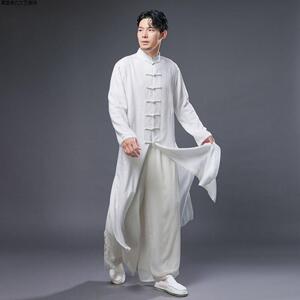 汉服男长袍古风男士仙气薄款男装夏季白色长款中国风道袍对襟长衫
