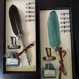 羽毛笔复古欧式英伦蘸水笔哈利波特钢笔墨水礼盒送好朋友生日礼物