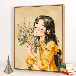 数字油画diy油彩画简单涂鸦动漫人物森系女孩手工填充客厅装饰画