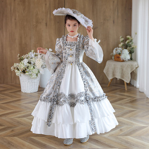 欧式宫廷儿童舞蹈合唱话剧女孩走秀话剧写真生日演出服公主连衣裙