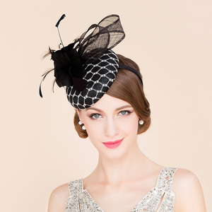ee 英式麻纱小礼帽 名媛风头饰羽毛帽 马会/酒会帽子女 2295