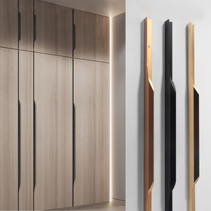 衣柜隐形拉手长柜门黑色现代简约高档抽屉橱柜厨房柜子把手嵌入式