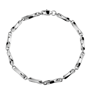 莫比乌斯环手链钛钢饰品男女通用不锈钢扭瓜子链扭棍子链菱形链