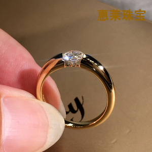 18k金天然钻石50分au750情侣对戒时尚个性定制婚戒gia钻戒定制