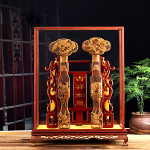 勤聚人和旗舰店天猫曲阜楷木如意客厅摆件办公室乔迁开业送礼手工