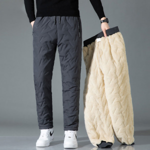 加绒加厚棉裤男士冬季羊羔绒超厚裤子外穿保暖东北特厚休闲秋冬款