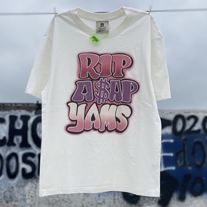 asap yams纪念款涂鸦字体印花短欧美潮牌t恤男女夏季半袖ins超火