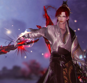 剑网3剑三小白龙玄影腾蛟狄仁杰盒子抛玉燕毽子白黑发衣服面挂