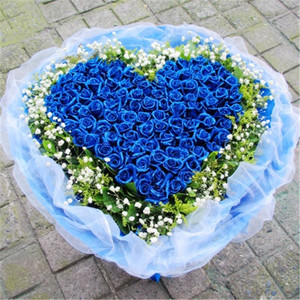 蓝色妖姬 七彩水晶玫瑰花 云南昆明情人节鲜花速递婚庆家用插花