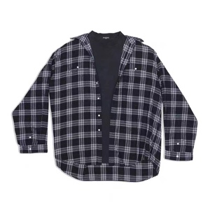balenciaga/巴黎世家 22秋冬 格纹格子 假两斤 长袖衬衫