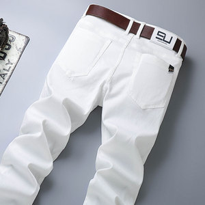 2024新款白色牛仔裤男直筒宽松浅色夏季薄款冰丝夏天休闲裤子男士