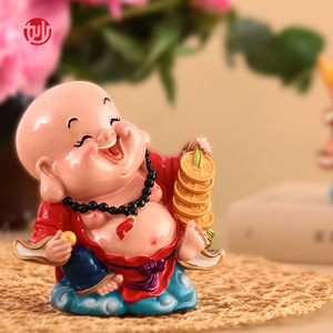 可爱弥勒佛工艺品小摆件客厅家里房间装饰品创意笑佛网红桌面摆设